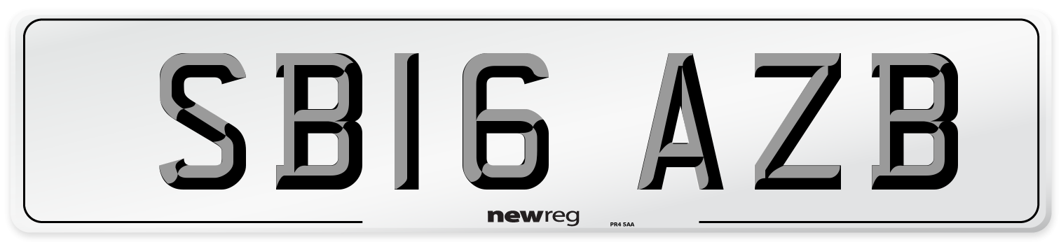SB16 AZB Number Plate from New Reg